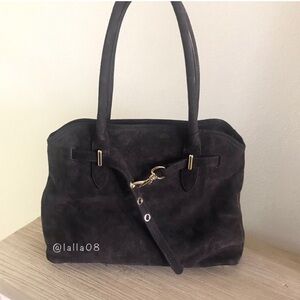 Chocolate Brown Suede Bag by Marlon